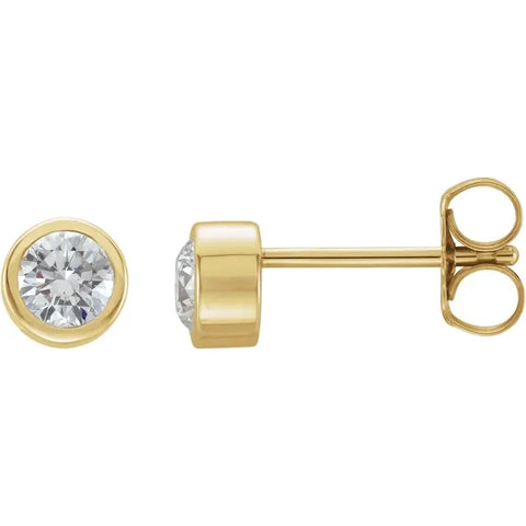 14k Gold 5 MM Aquamarine and 0.06 CTW Diamond Necklace