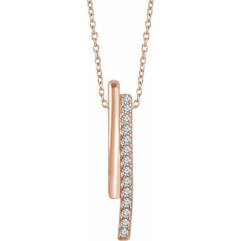18K Yellow Gold Necklace with 3 mm Champaign Diamond