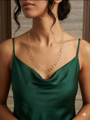 Large Round Gold-filled Link Necklace