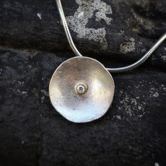 Lunar Pendant with Diamond