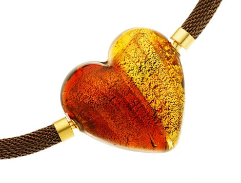 Murano Glass Heart Pendant with Vario Clasps