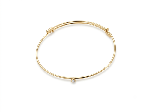18K Yellow Gold .05 CTW Natural Diamond Adjustable Bracelet