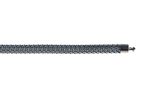 Gray Vario Clasp Silver Round Mesh Woven Chain 4 MM