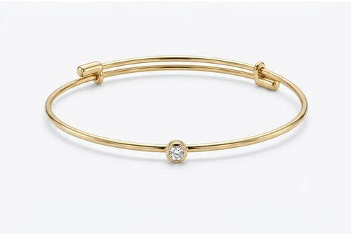 18K Yellow Gold .05 CTW Natural Diamond Adjustable Bracelet