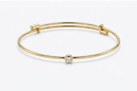 14K Gold Curb Chain Necklace with Diamond