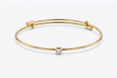 18K Yellow Gold .05 CTW Natural Diamond Adjustable Bracelet