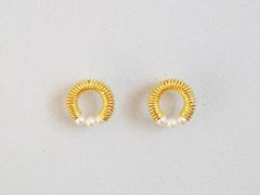 18K Yellow Gold & Freshwater Pearl Drop Earrings