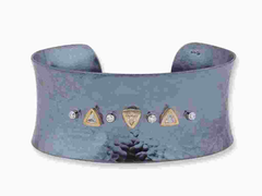 Aurora Diamond Open Cuff Bracelet | 22K Gold