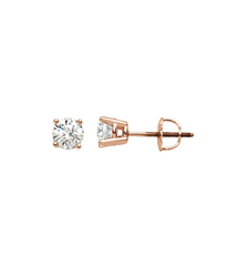 14K Gold 1/2 CTW Diamond Stud GH Color SI2-3 Clarity Threaded Post Earrings