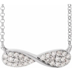 14K White 1/6 CTW Natural Diamond Infinity-Inspired Necklace