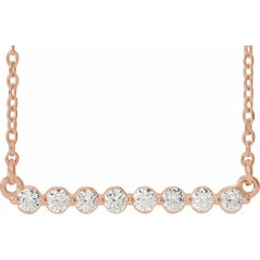 14K Rose Gold 1/4 CTW Natural Diamond Bar Necklace
