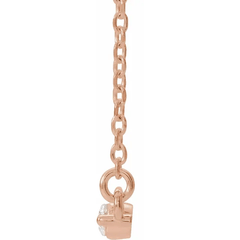 14K Rose Gold 1/4 CTW Natural Diamond Bar Necklace