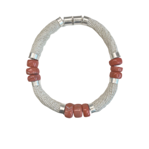 Hand-woven Choker with Natural Coral