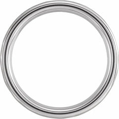 18K White Gold PVD 6 mm Hammered Texture Tungsten Band