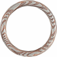 Damascus Steel 8 mm Patterned Half Round Band