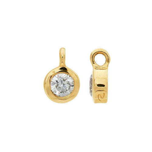 14K Yellow Gold 0.04 CTW  Natural Diamond Solitaire Pendant