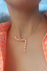 Fireball Pearl Necklace | 14K Gold Filled Adjustable