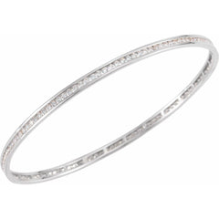 14K Gold 1 1/2 CTW Natural Diamond Stackable Bangle 8" Bracelet