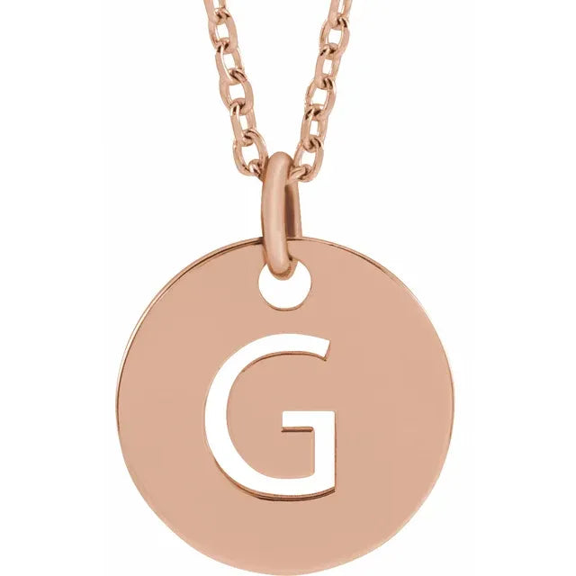 Sterling Silver Vertical Cutout Monogram Necklace