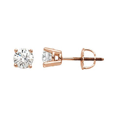 14K Gold 1/4 CTW Diamond Stud GH Color SI2-3 Clarity Threaded Post Earrings