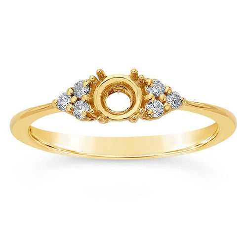 14K Yellow Gold 4.4mm  Round Lab-Grown Engagement Ring