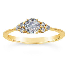 14K Yellow Gold 4.4mm  Round Lab-Grown Engagement Ring