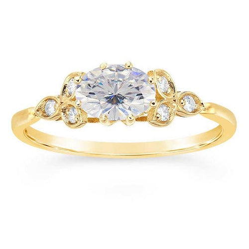14K Yellow Gold  Oval Lab-Grown Diamond Engagement Ring
