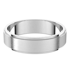 Sterling Silver Standard Weight Stepped Edge Wedding Band