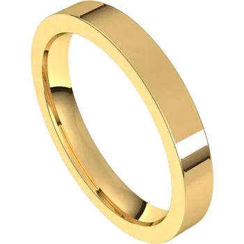 14K Gold 4 mm Flat Shape Comfort Fit Band