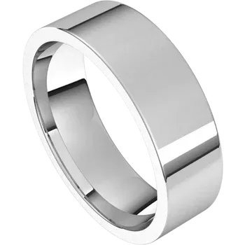 Sterling Silver 6mm Flat Shape Light  Comfort Fit Band