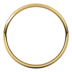 14k Yellow Gold 2 MM Half Round Classic Wedding Band