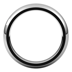 4 MM Half Round Comfort Fit Sterling Silver Wedding Ring