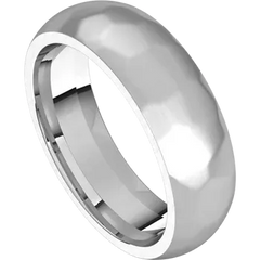 14k Gold 6mm Standard Comfort Fit Classic Wedding Band with Satin Rock or Satin Hammered Finish