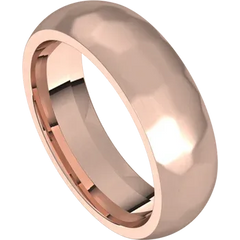 14k Gold 6mm Standard Comfort Fit Classic Wedding Band with Satin Rock or Satin Hammered Finish