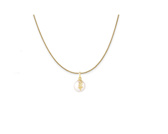 14K Yellow Gold Floral Akoya Pearl Pendant