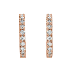 14K Rose Gold 5/8 CTW Lab-Grown Diamond French-Set 15mm Huggie Hoop Earrings