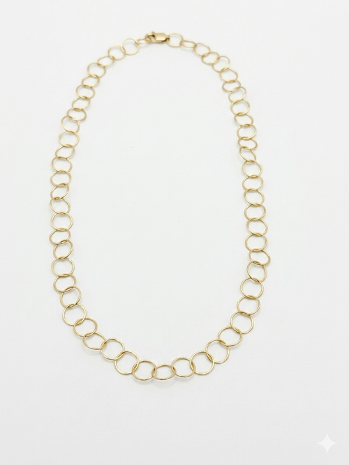 Large Round Gold-filled Link Necklace