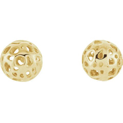 14K Gold 5 mm Pierced Ball Earrings