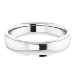 18k Gold Stepped Edge Comfort Fit Standard Weight Half Round Wedding Band