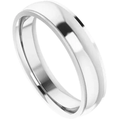 18k Gold Stepped Edge Comfort Fit Standard Weight Half Round Wedding Band