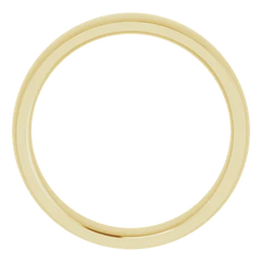18k Gold Stepped Edge Comfort Fit Standard Weight Half Round Wedding Band