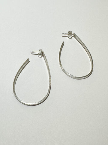 Medium Sterling Silver Hoops 2 mm x 1 mm Oxidized