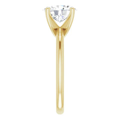 14K Gold Solitaire Oval Lab-Grown Diamond Engagement Ring