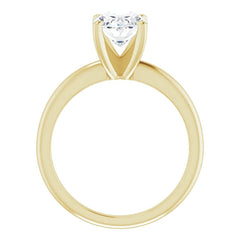 14K Gold Solitaire Oval Lab-Grown Diamond Engagement Ring