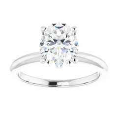 14K Gold Solitaire Oval Lab-Grown Diamond Engagement Ring