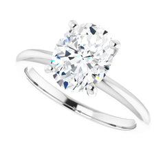 14K Gold Solitaire Oval Lab-Grown Diamond Engagement Ring