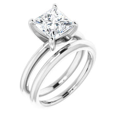 14k Gold Princess Solitaire Engagement Ring