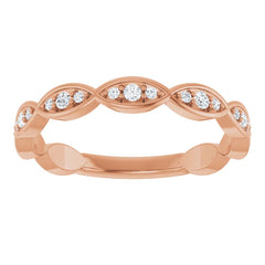 14k Gold SI Clarity Diamonds Infinity-Inspired Diamond Wedding Band in