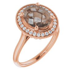 Elegant Vintage Inspired 18K Rose Gold Oval Sapphire Engagement Ring Custom