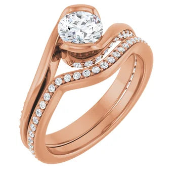 Round Engagement Ring Mounting in 18K Gold